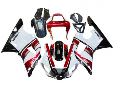 Descuento Carenado Moto Yamaha YZF 1000 R1 2000-2001 - Rojo Blanco Negro Brillante