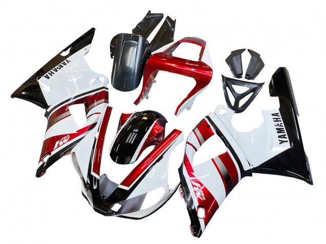 Descuento Carenado Moto Yamaha YZF 1000 R1 2000-2001 - Rojo Blanco Negro Brillante