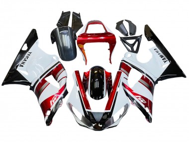 Descuento Carenado Moto Yamaha YZF 1000 R1 2000-2001 - Rojo Blanco Negro Brillante