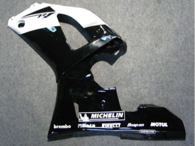Descuento Carenados Moto Yamaha YZF 1000 R1 2000-2001 - Negro Brillante Blanco Michelin