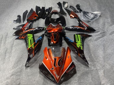 Descuento Carenados Moto Yamaha YZF 1000 R1 2002-2003 - Naranja Negro Neon Verde Llama 16