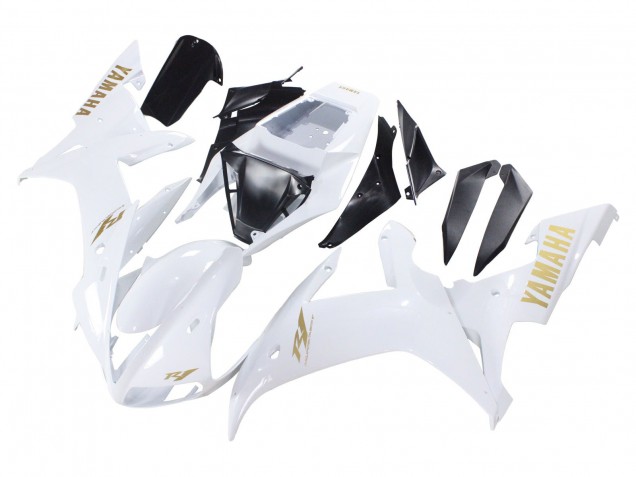 Descuento Carenados Moto Yamaha YZF 1000 R1 2002-2003 - Blanco Oro Calcomanías