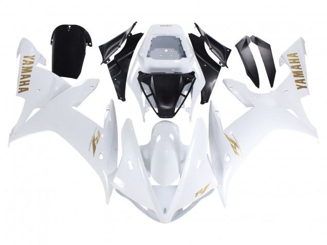 Descuento Carenados Moto Yamaha YZF 1000 R1 2002-2003 - Blanco Oro Calcomanías