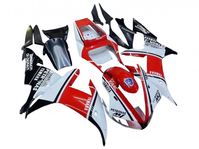 Descuento Carenados Moto Yamaha YZF 1000 R1 2002-2003 - Blanco Rojo Negro Petronas