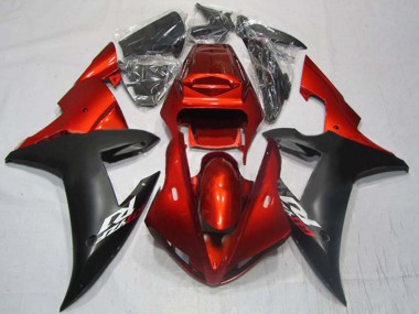 Descuento Carenados Moto Yamaha YZF 1000 R1 2002-2003 - Rojo Negro Mate