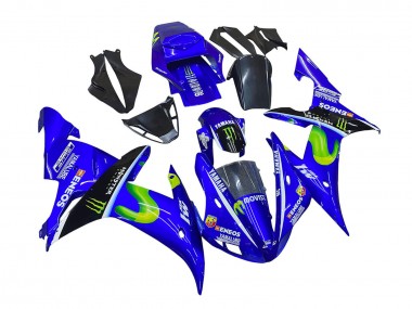 Descuento Carenados Moto Yamaha YZF 1000 R1 2002-2003 - Azul Negro Verde MoviStar ENEOS Monstruo