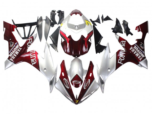 Descuento Carenados Moto Yamaha YZF 1000 R1 2004-2006 - Plata Rojo Fortuna Motul