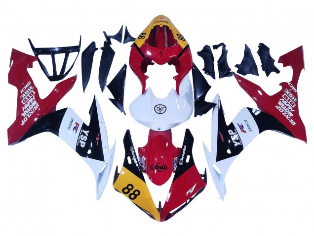 Descuento Carenados Moto Yamaha YZF 1000 R1 2004-2006 - Amarillo Rojo Blanco Negro YSP 88