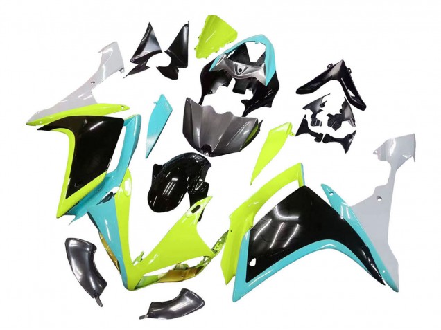 Descuento Carenados Moto Yamaha YZF 1000 R1 2007-2008 - Azul Claro Verde Lima Negro