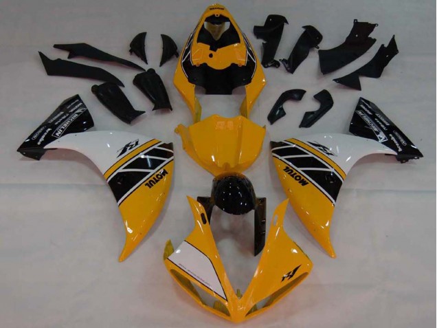 Descuento Carenados Moto Yamaha YZF 1000 R1 2007-2008 - Amarillo Blanco Negro