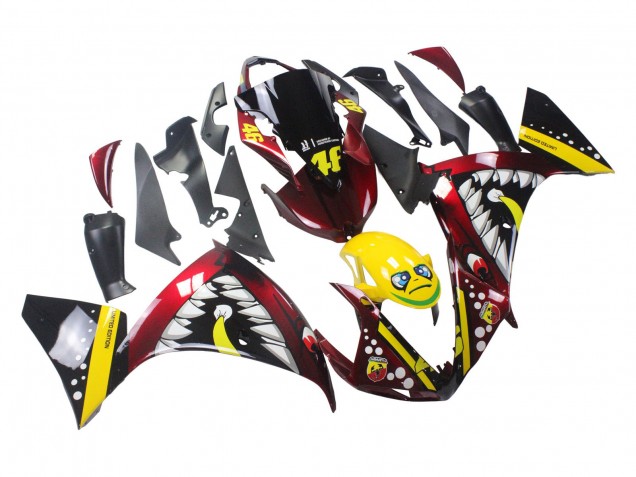Descuento Carenados Moto Yamaha YZF 1000 R1 2009-2011 - Rojo Amarillo Negro Tiburón 46