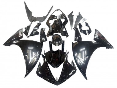 Descuento Carenados Moto Yamaha YZF 1000 R1 2009-2011 - Negro Brillante Blanco Calcomanía