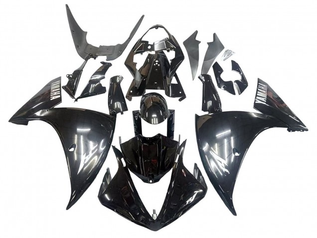 Descuento Carenados Moto Yamaha YZF 1000 R1 2009-2011 - Negro Brillante Blanco Calcomanía