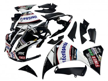 Descuento Carenados Moto Yamaha YZF 1000 R1 2009-2011 - Negro Brillante Blanco Rojo Volvo Fimer Yamalube 87