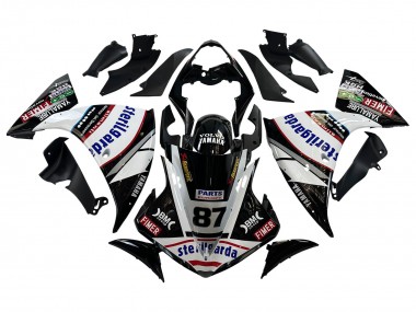 Descuento Carenados Moto Yamaha YZF 1000 R1 2009-2011 - Negro Brillante Blanco Rojo Volvo Fimer Yamalube 87