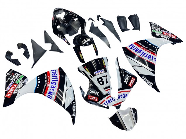 Descuento Carenados Moto Yamaha YZF 1000 R1 2012-2014 - Negro Brillante Blanco Rojo Fimer Yamalube Sterilgarda 87