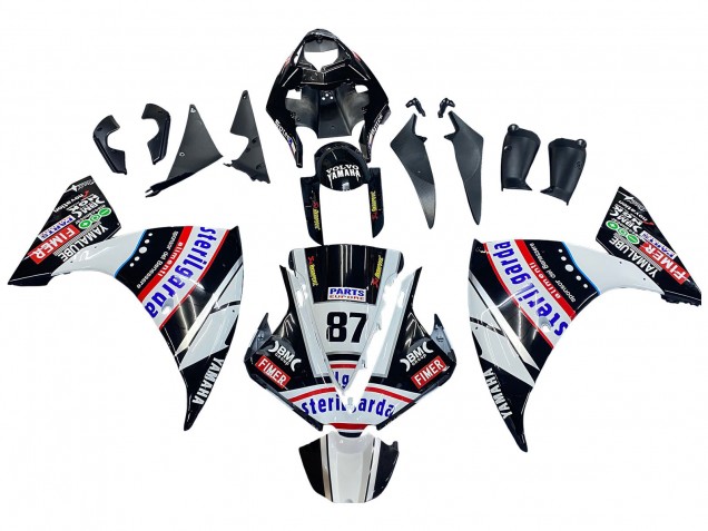 Descuento Carenados Moto Yamaha YZF 1000 R1 2012-2014 - Negro Brillante Blanco Rojo Fimer Yamalube Sterilgarda 87