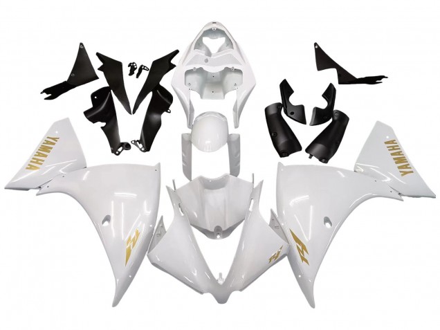 Descuento Carenados Moto Yamaha YZF 1000 R1 2012-2014 - Blanco Oro Calcomanías