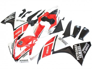 Descuento Carenados Moto Yamaha YZF 1000 R1 2012-2014 - Blanco Rojo Negro Brillante Petronas