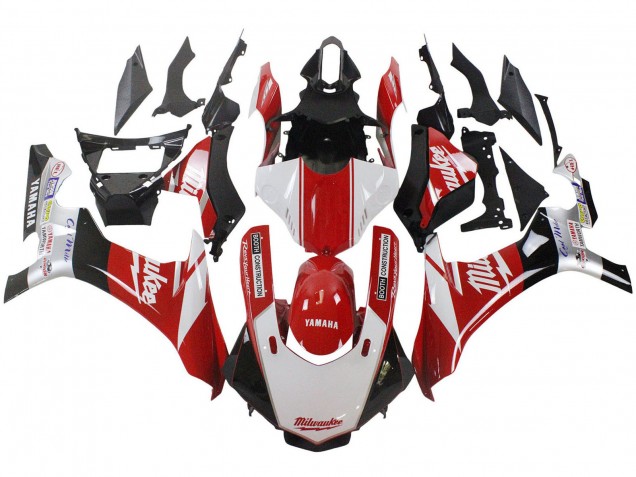 Descuento Carenado Moto Yamaha YZF 1000 R1 2015-2019 - Blanco Rojo Negro Milwaukee