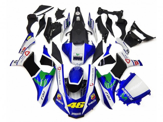 Descuento Carenados Moto Yamaha YZF 1000 R1 2020-2025 - Blanco Azul Verde Negro MoviStar ENEOS Semakin Didepan 46