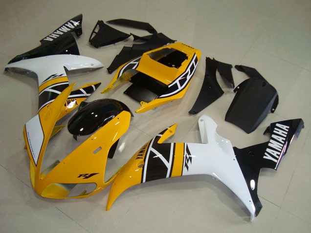 Descuento Carenados Moto Yamaha YZF R1 2002-2003 - Amarillo Blanco Negro Anniversary