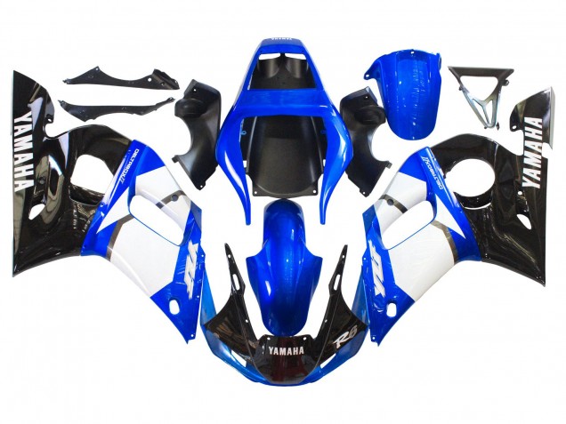 Descuento Carenados Moto Yamaha YZF 600 R6 1998-2002 - Blanco Azul Negro Brillante