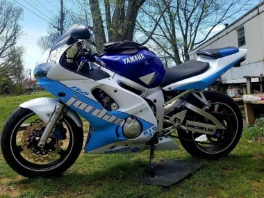 Descuento Carenados Moto Yamaha YZF 600 R6 1998-2002 - Blanco Azul Jordan