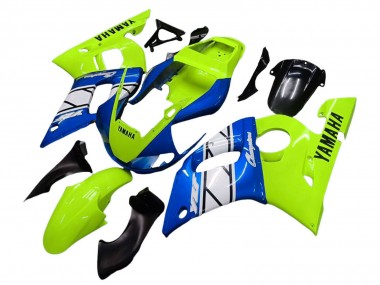 Descuento Carenados Moto Yamaha YZF 600 R6 1998-2002 - Neon Verde Azul Blanco Champions