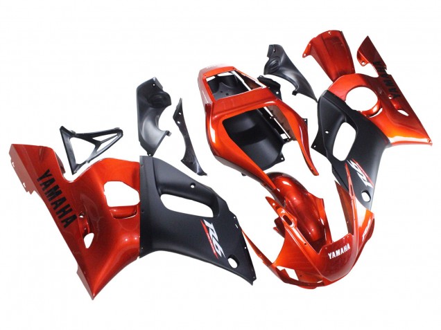 Descuento Carenados Moto Yamaha YZF 600 R6 1998-2002 - Naranja Negro Mate