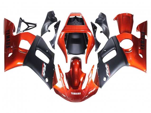 Descuento Carenados Moto Yamaha YZF 600 R6 1998-2002 - Naranja Negro Mate