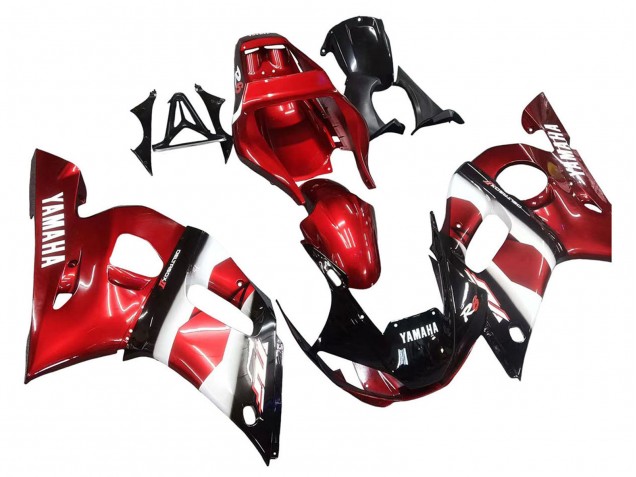Descuento Carenados Moto Yamaha YZF 600 R6 1998-2002 - Rojo Blanco Negro Brillante