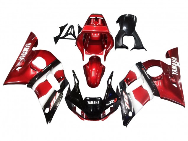 Descuento Carenados Moto Yamaha YZF 600 R6 1998-2002 - Rojo Blanco Negro Brillante