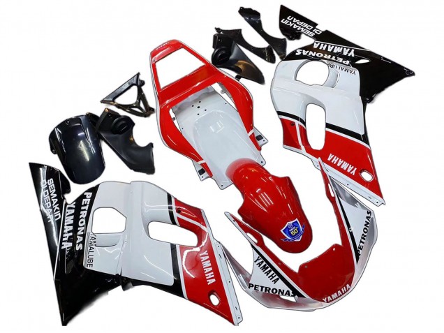 Descuento Carenados Moto Yamaha YZF 600 R6 1998-2002 - Blanco Rojo Negro Petronas Yamalube 50th