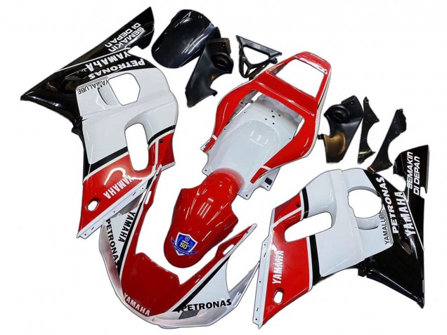 Descuento Carenados Moto Yamaha YZF 600 R6 1998-2002 - Blanco Rojo Negro Petronas Yamalube 50th