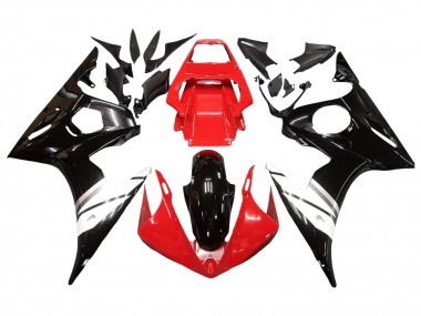 Descuento Carenados Moto Yamaha YZF R6 2003-2004 - Rojo Blanco Negro Brillante