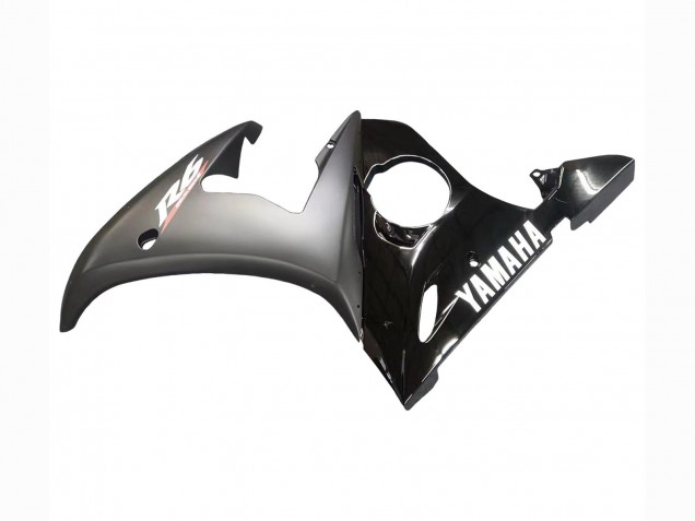 Descuento Carenados Moto Yamaha YZF R6 2003-2004 - Negro Brillante Negro Mate Blanco Calcomanías