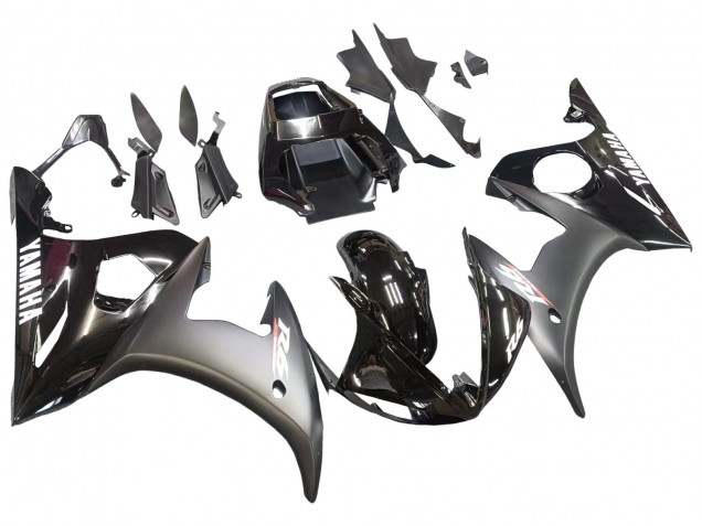 Descuento Carenados Moto Yamaha YZF R6S 2006-2009 - Negro Brillante Negro Mate Blanco Calcomanías