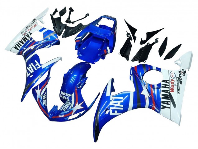 Descuento Carenados Moto Yamaha YZF R6S 2006-2009 - Blanco Azul Fiat Motul Kastinee