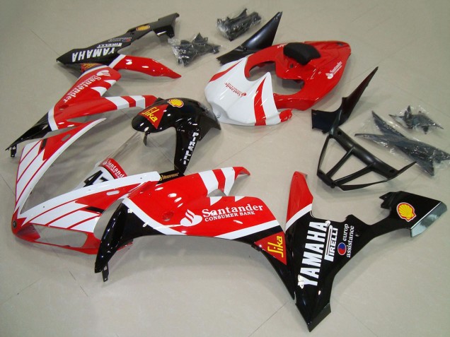 Descuento Carenados Moto Yamaha YZF R1 2004-2006 - Rojo Blanco Negro Santander