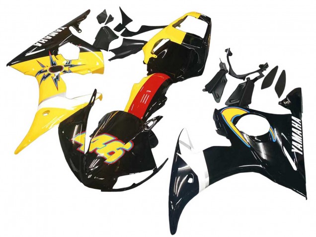 Descuento Carenados Moto Yamaha YZF R6S 2006-2009 - Amarillo Rojo Negro Brillante 46