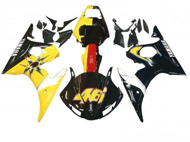 Descuento Carenados Moto Yamaha YZF R6S 2006-2009 - Amarillo Rojo Negro Brillante 46