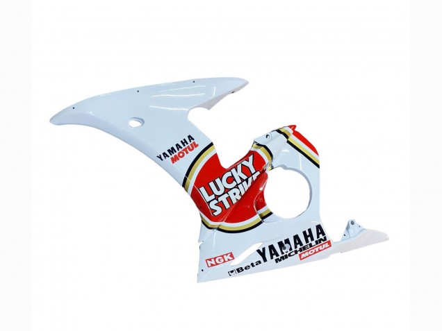 Descuento Carenados Moto Yamaha YZF R6 2003-2004 - Blanco Rojo Lucky Strike Motul