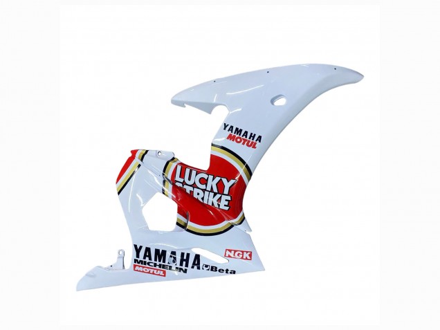 Descuento Carenados Moto Yamaha YZF R6S 2006-2009 - Blanco Rojo Lucky Strike Motul