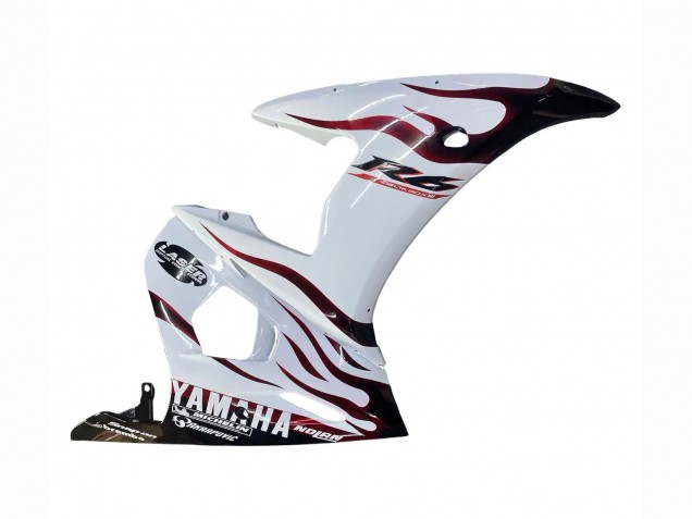 Descuento Carenados Moto Yamaha YZF R6S 2006-2009 - Blanco Dark Negro Llama