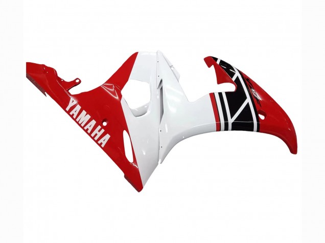 Descuento Carenado Moto Yamaha YZF R6 2003-2004 - Blanco Rojo Negro Brillante