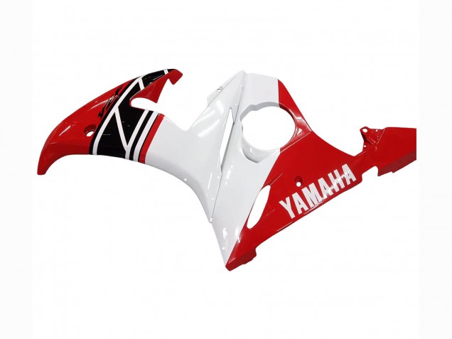 Descuento Carenado Moto Yamaha YZF R6S 2006-2009 - Blanco Rojo Negro Brillante