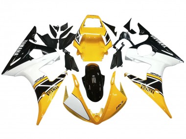 Descuento Carenados Moto Yamaha YZF R6S 2006-2009 - Amarillo Blanco Negro Brillante