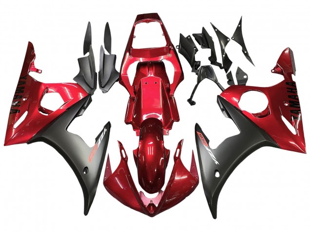 Descuento Kits Carenado Moto Yamaha YZF R6S 2006-2009 - Rojo Negro Mate