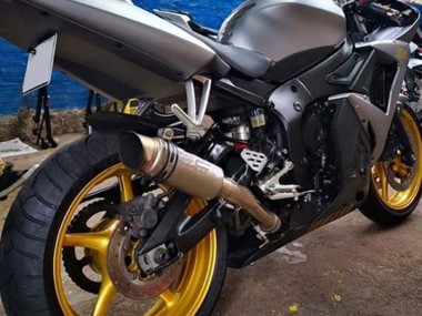 Descuento Carenados Moto Yamaha YZF R6S 2006-2009 - Gris Mate Negro Mate Oro Calcomanías